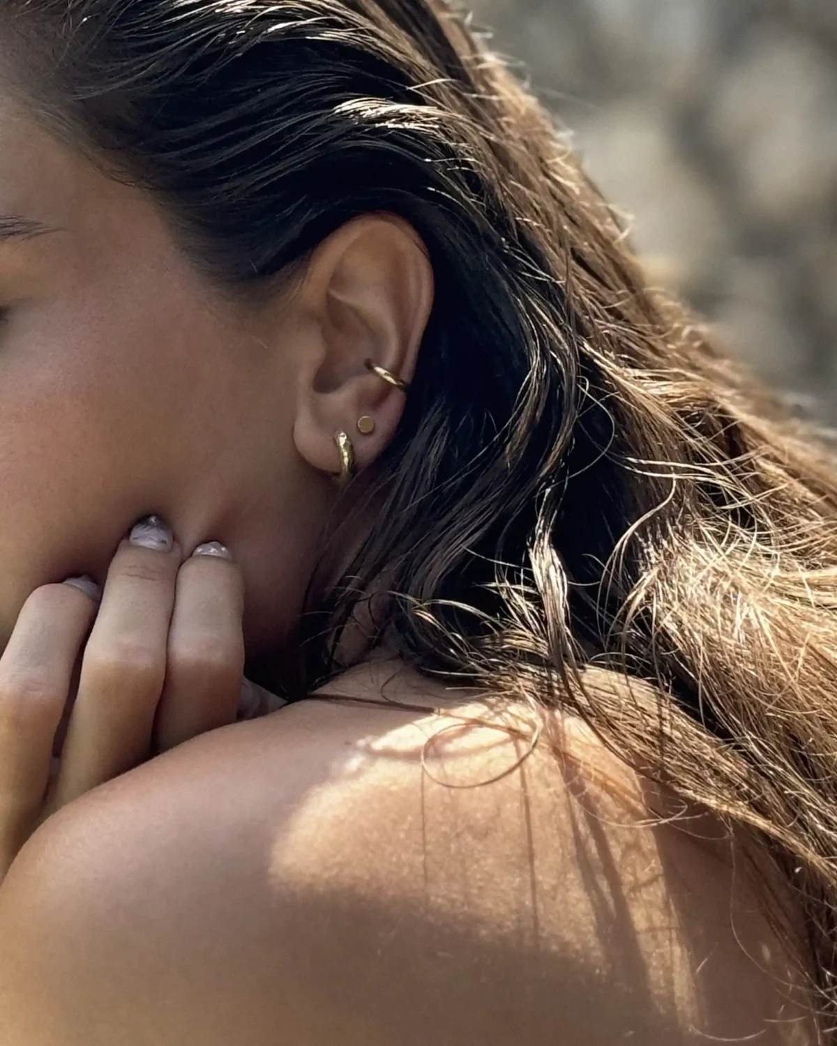 14K paauksuotas 925 sidabrinis ear cuff 'tia'